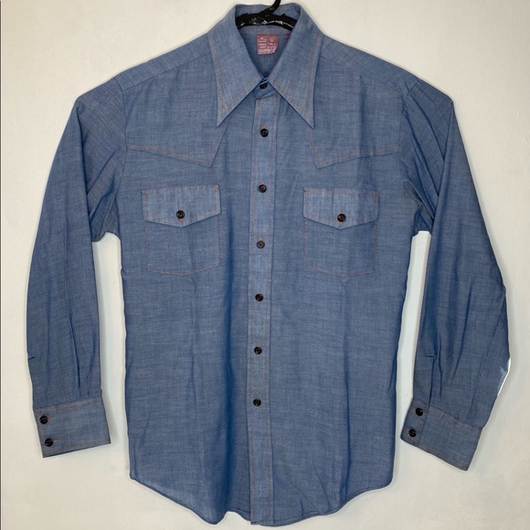 Vintage Other - Vintage Sears JEANS JOINT Chambray Shirt 70’s L
